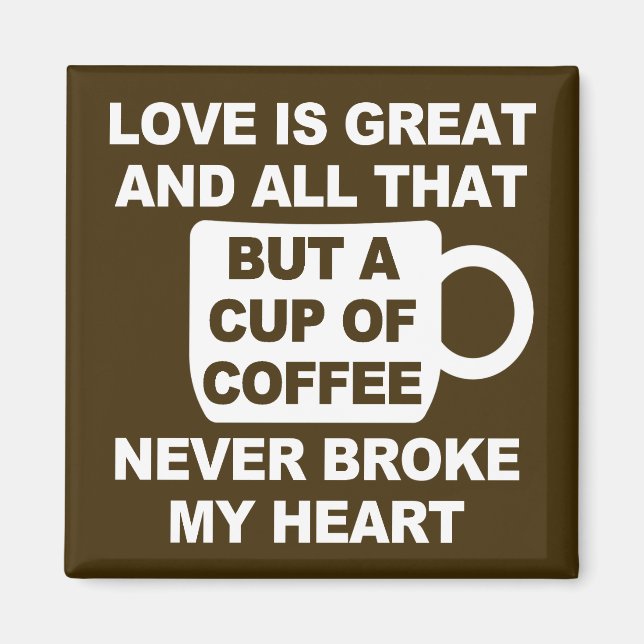 Love Coffee Break My Heart Magnet (Front)
