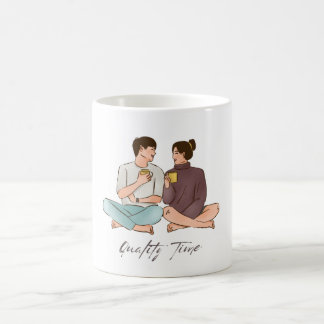 Love & Coffee Couple Mug – Quality Time Illustrati