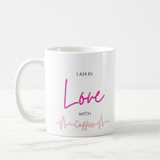 Love Coffee Heartbeat Line Funny Mug Gift for her