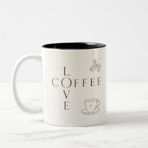 Love Coffee Minimalist Mug Cute Coffee Lover Mug