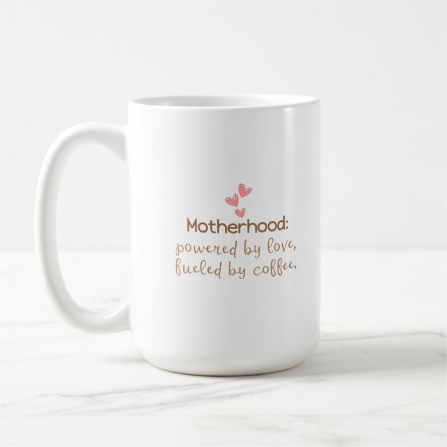 Love & Coffee Mom Life Typography Print Coffee Mug (Left)