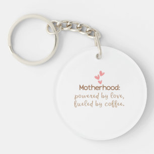 Love & Coffee Mom Life Typography Print Keychain