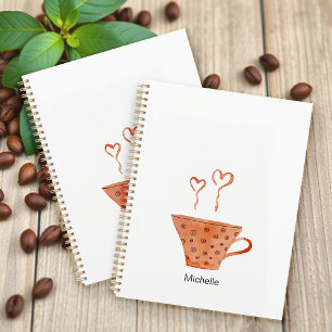 Love Coffee Mug Watercolor Monogrammed Planner