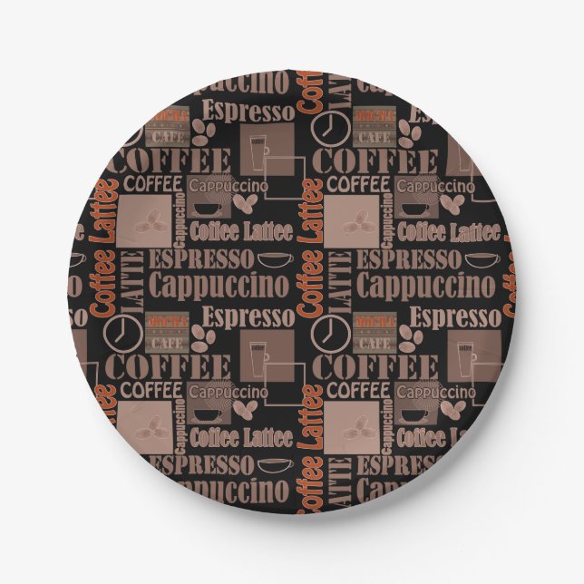 Love coffee pouf paper plate (Front)