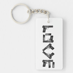 LOVE Collection BW 2 côtés Monogramme Porte - clé