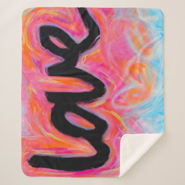 "LOVE" Collection Sherpa Blanket (Front)
