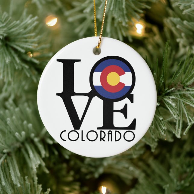 LOVE Colorado Ceramic Ornament (Tree)