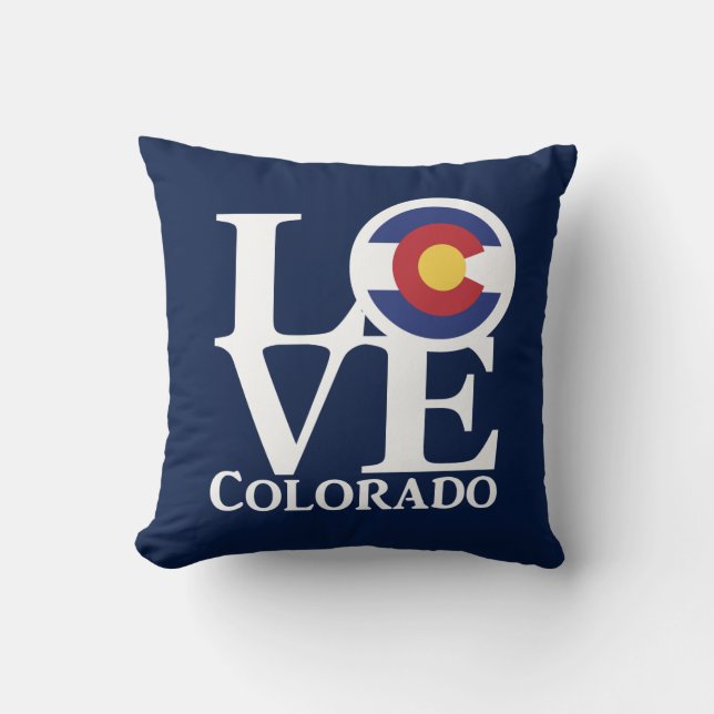LOVE Colorado Throw Pillow (Front)