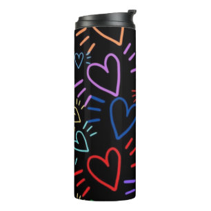 Love Colored Hearts Thermal Tumbler