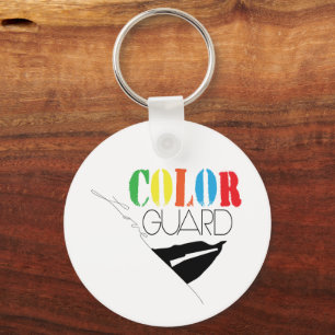 Love Colour Guard With Name Keychain