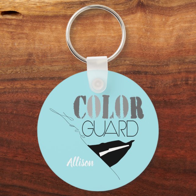 Love Colour Guard With Rifle And Flag Keychain (Front)
