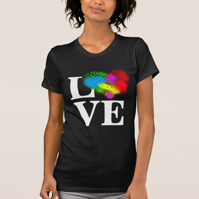 Love Colourful Fireworks Funny customizable T-Shirt (Front)