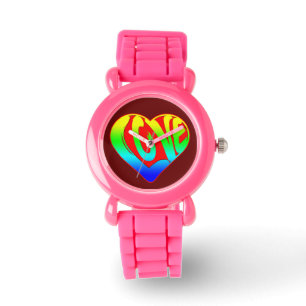 Love Colourful Heart Valentines Day Watch