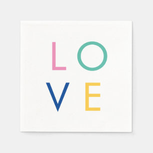 LOVE colourful valentine typography Napkin
