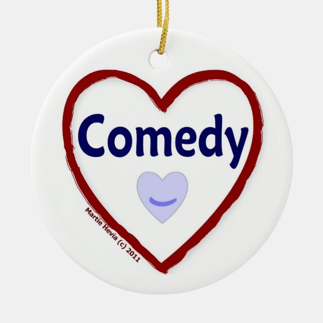 Love Comedy Ceramic Ornament (Front)