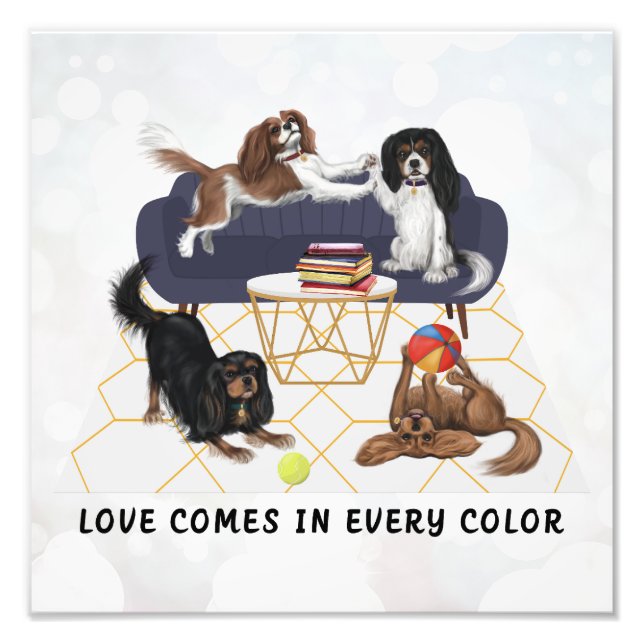 Love Comes in Every Colour | Cavalier King Charles Photo Print (Front)