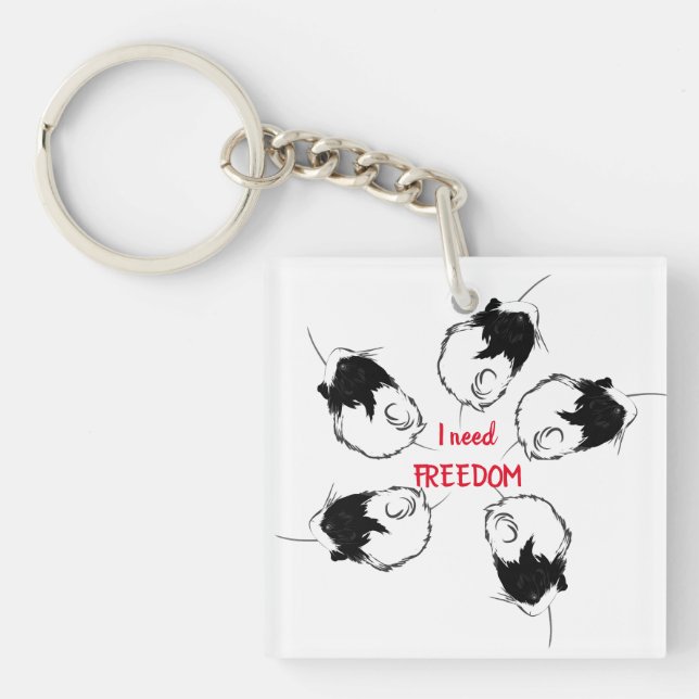 love community, need freedom  keychain (Front)