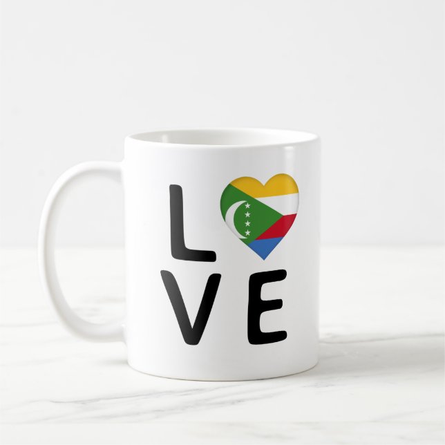 Love - Comoros Flag Coffee Mug (Left)