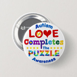 Love Completes the Puzzle 2 Inch Round Button