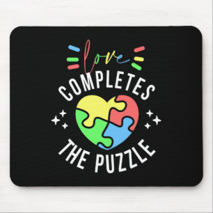 Love Completes The Puzzle Autism Awareness Quote S Mouse Pad