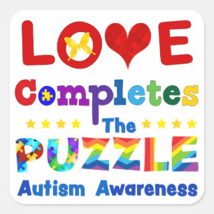 Love Completes the Puzzle Square Sticker