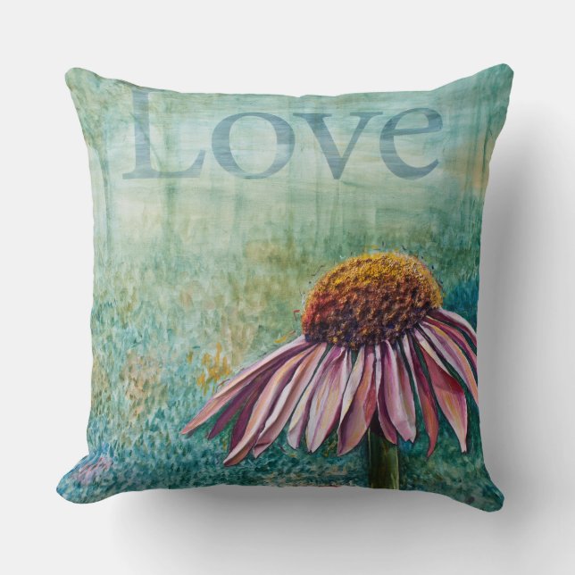 Love Coneflower /Family Dandelion Pillow (Front)