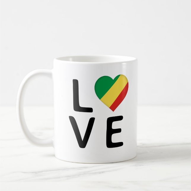 Love - Congo Republic Flag Coffee Mug (Left)