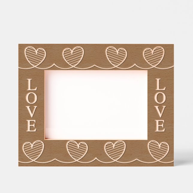 Love Connect Etched Wooden Frame Engraved Frames (Front)