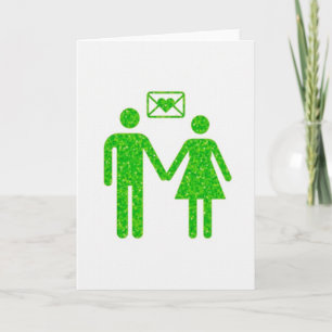 Love Connection Green Sparkle Card