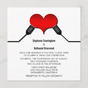 Love Connection USB Wedding Invitation, Red Invitation