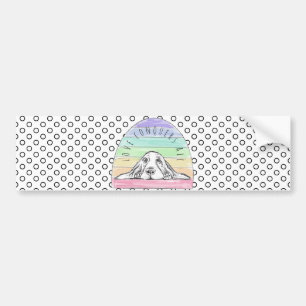 love conquers all dog rainbow basset hound   bumper sticker
