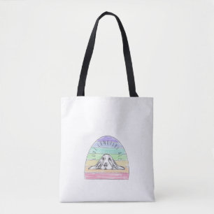 love conquers all dog rainbow basset hound tote bag