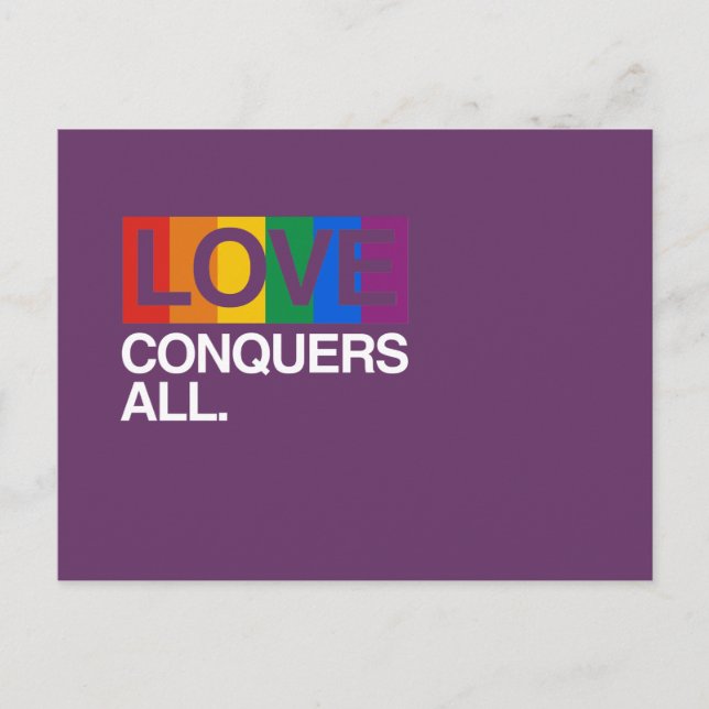 LOVE CONQUERS ALL -.png Postcard (Front)