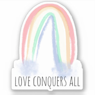 love conquers all rainbow watercolor paint simple