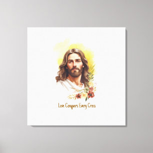 Love Conquers Every Cross- Jesus Canvas Print