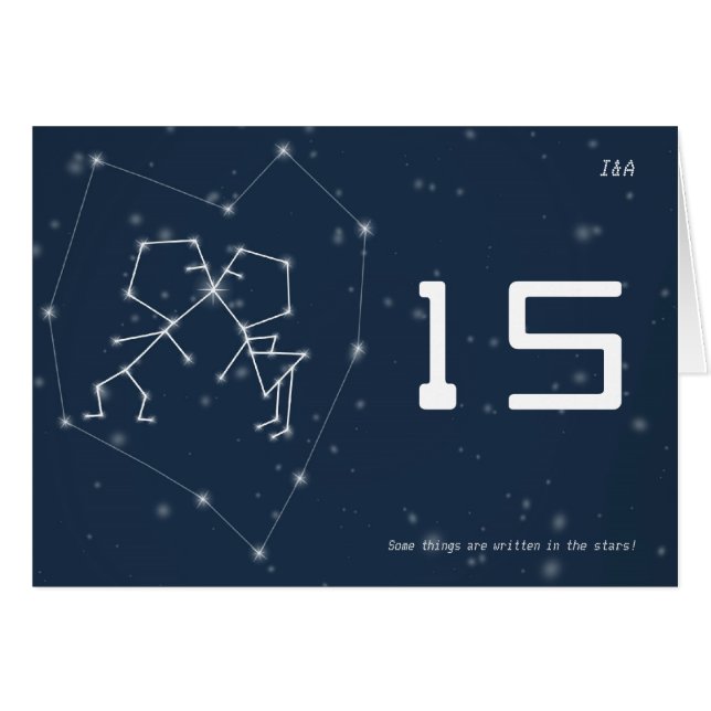 Love Constellation Table Number Card (Front Horizontal)