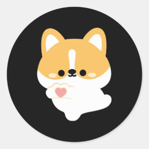 Love Corgi Classic Round Sticker