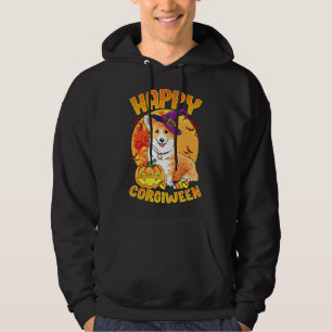 Love Corgi Dog Halloween Candy Pumpkin Cute Funny Hoodie
