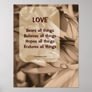 Love Corinthians 13:7 Inspirational Poster