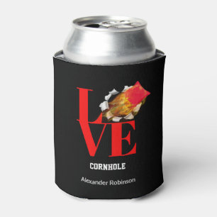 Love Cornhole Personalized Sports   Can Cooler
