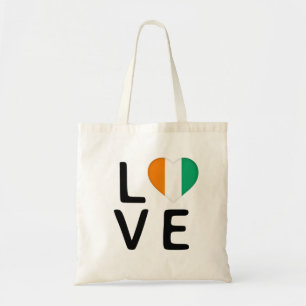 Love - Cote dIvoire Flag Tote Bag