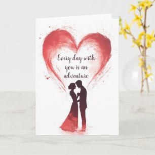Love couple and Big Heart Valentines Day Card