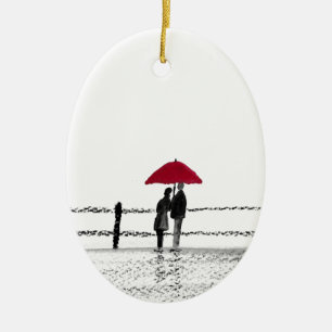 Love couple anniversary ceramic ornament