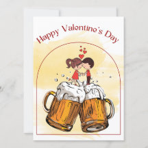 Love Couple Beer Drink Happy Valentine's Day