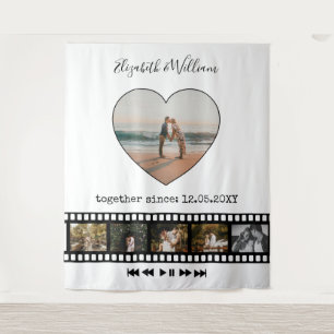 Love Couple Movie Inspired Photo Collage Backdrop Tapestry