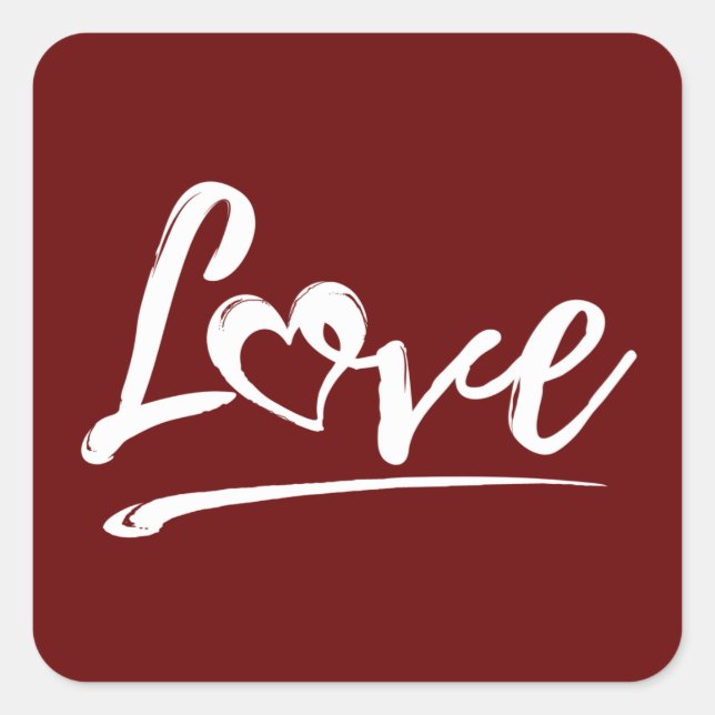 LOVE COUPLE RELATIONSHIP MARRIAGE GIFT SQUARE STICKER (Front)