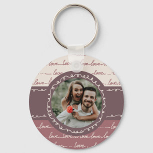 Love Couples Photo Picture Keychain