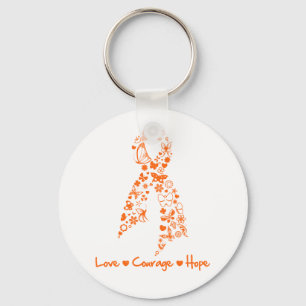 Love Courage Hope Butterfly - Leukemia Keychain