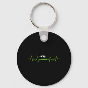 Love Cow Valve EKG Heartbeat Heart Patient Moo Keychain