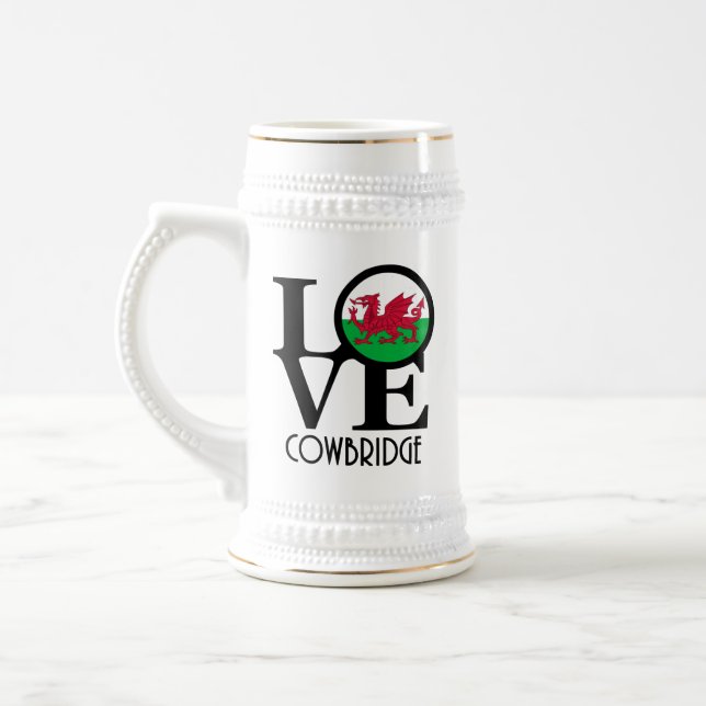 LOVE Cowbridge Wales Beer Stein (Left)